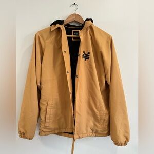 Zoo York | Mustard Yellow Windbreaker Jacket with Removable Hood Youth XL (16)